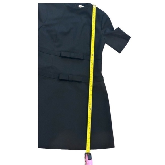 Rebecca TAYLOR Wool Short-Sleeve Bow Accent A-line Shift Structured Mini Dress - Picture 10 of 11